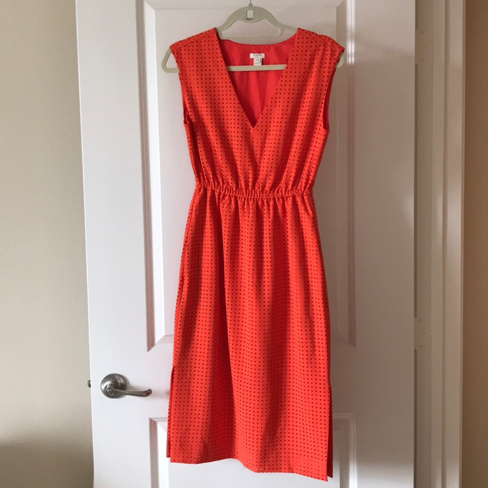 J Crew Orange Mid Dress